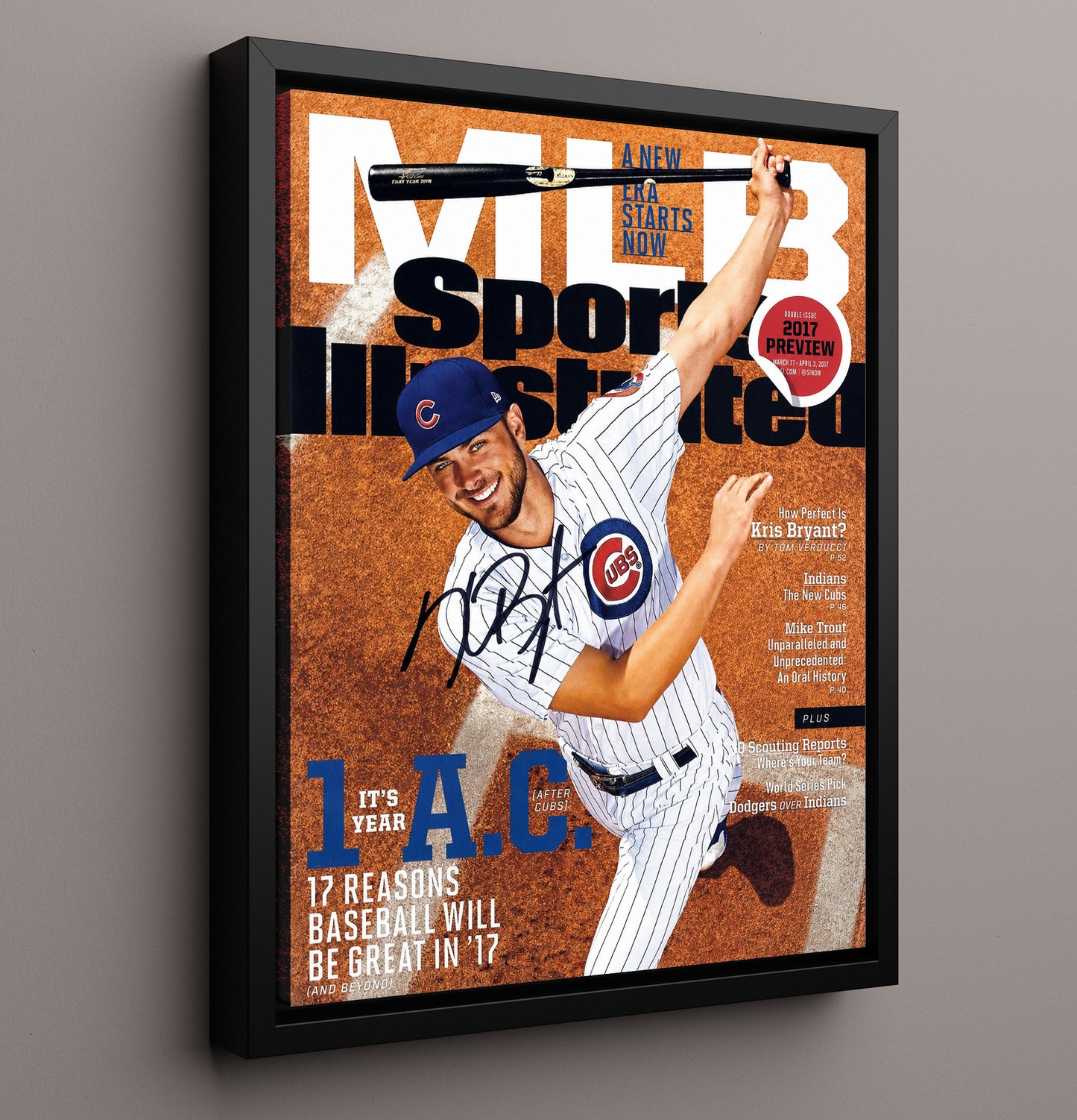 Kris Bryant - Season preview SI Cover 2017 8x10 Framed Canvas baseball wall art