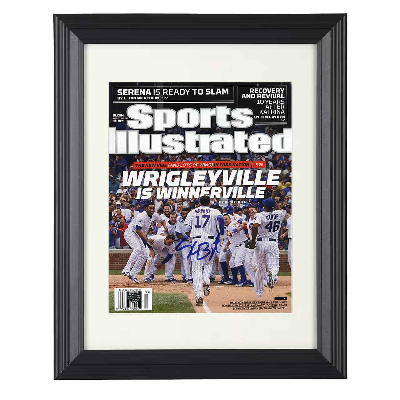 Kris Bryant - Wrigleyville walk off celebration SI cover 2015 8x10 black beveled framed baseball wall art