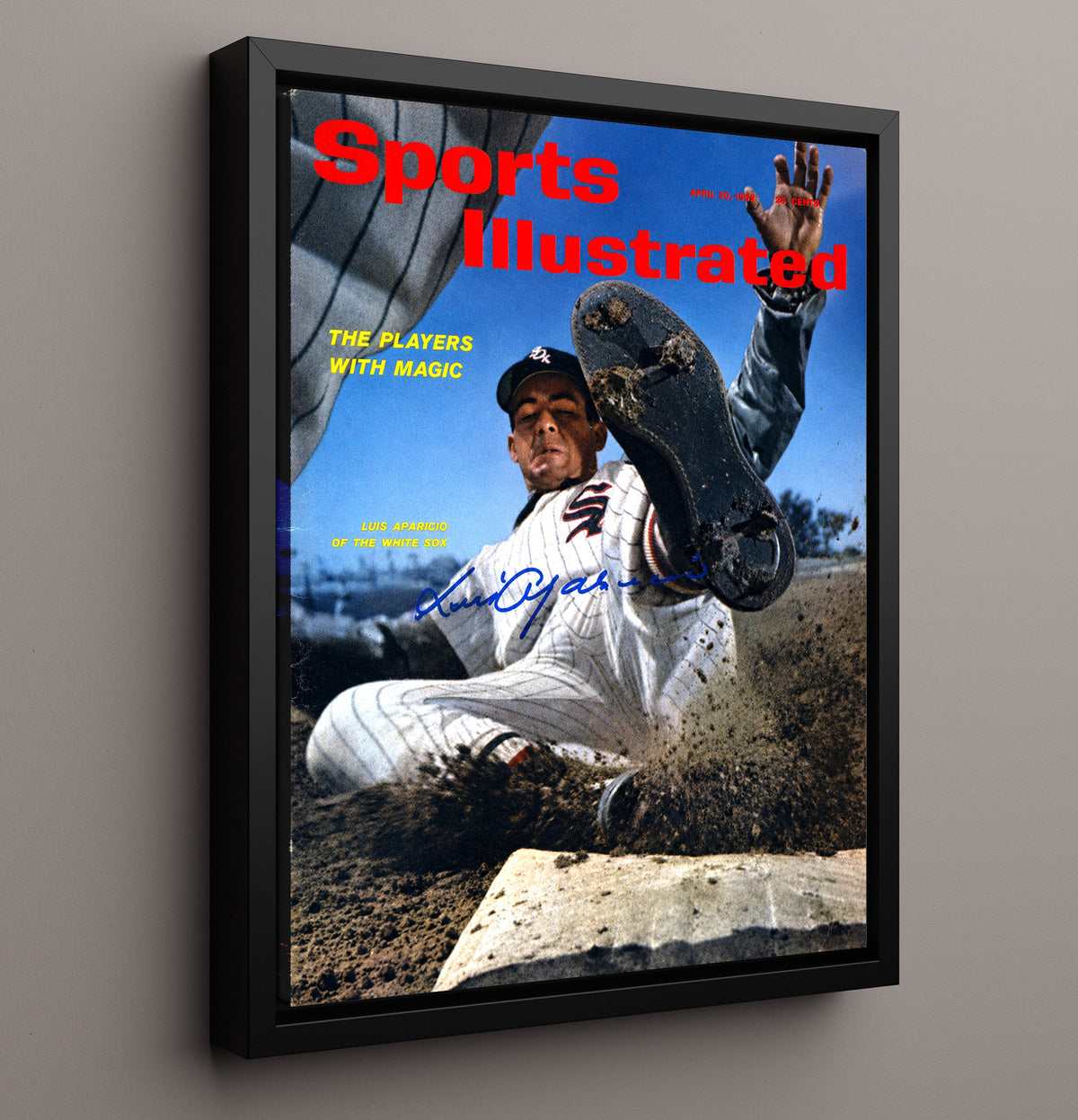 Luis Aparicio - Sliding Into Base SI Cover 8x10 Framed Canvas baseball wall art