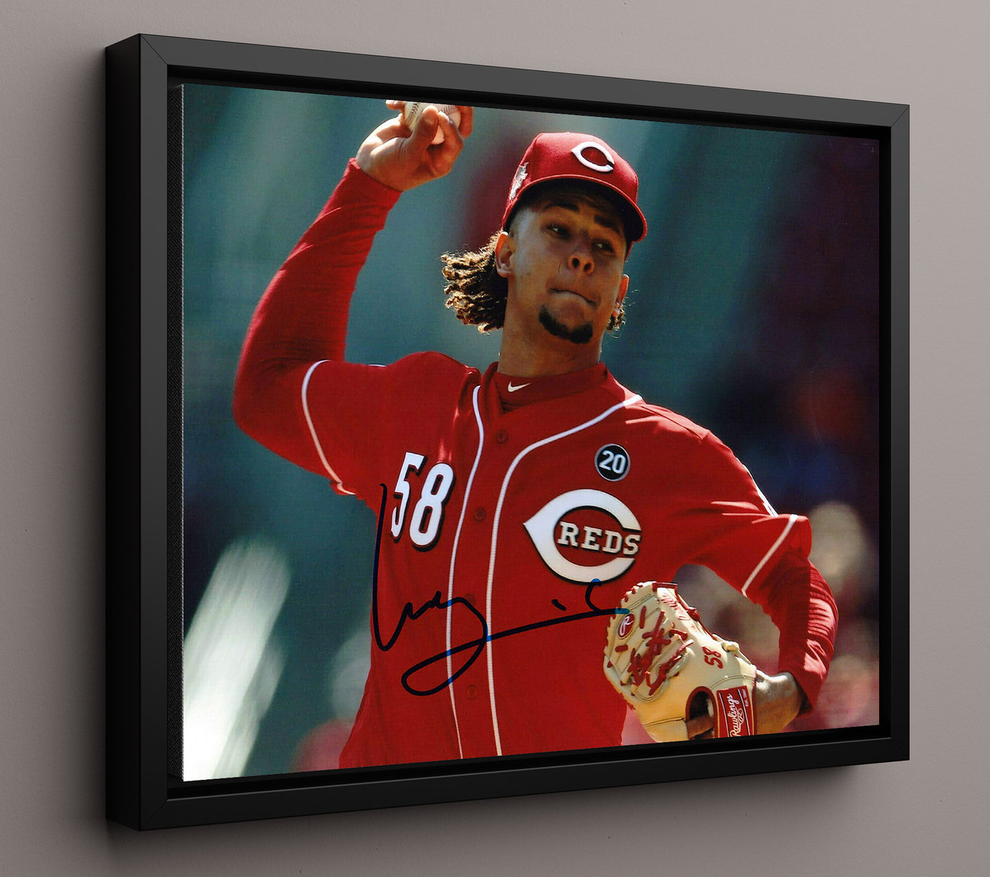 Luis Castillo - Reds Pitching Follow Through 8x10 Framed Canvas baseball wall art