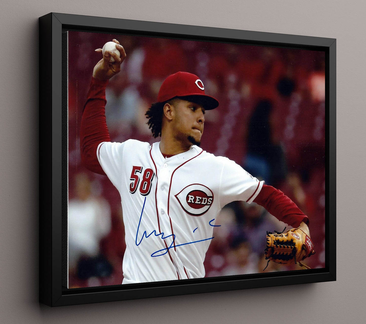 Luis Castillo - Reds Pitching Windup 8x10 Framed Canvas baseball wall art
