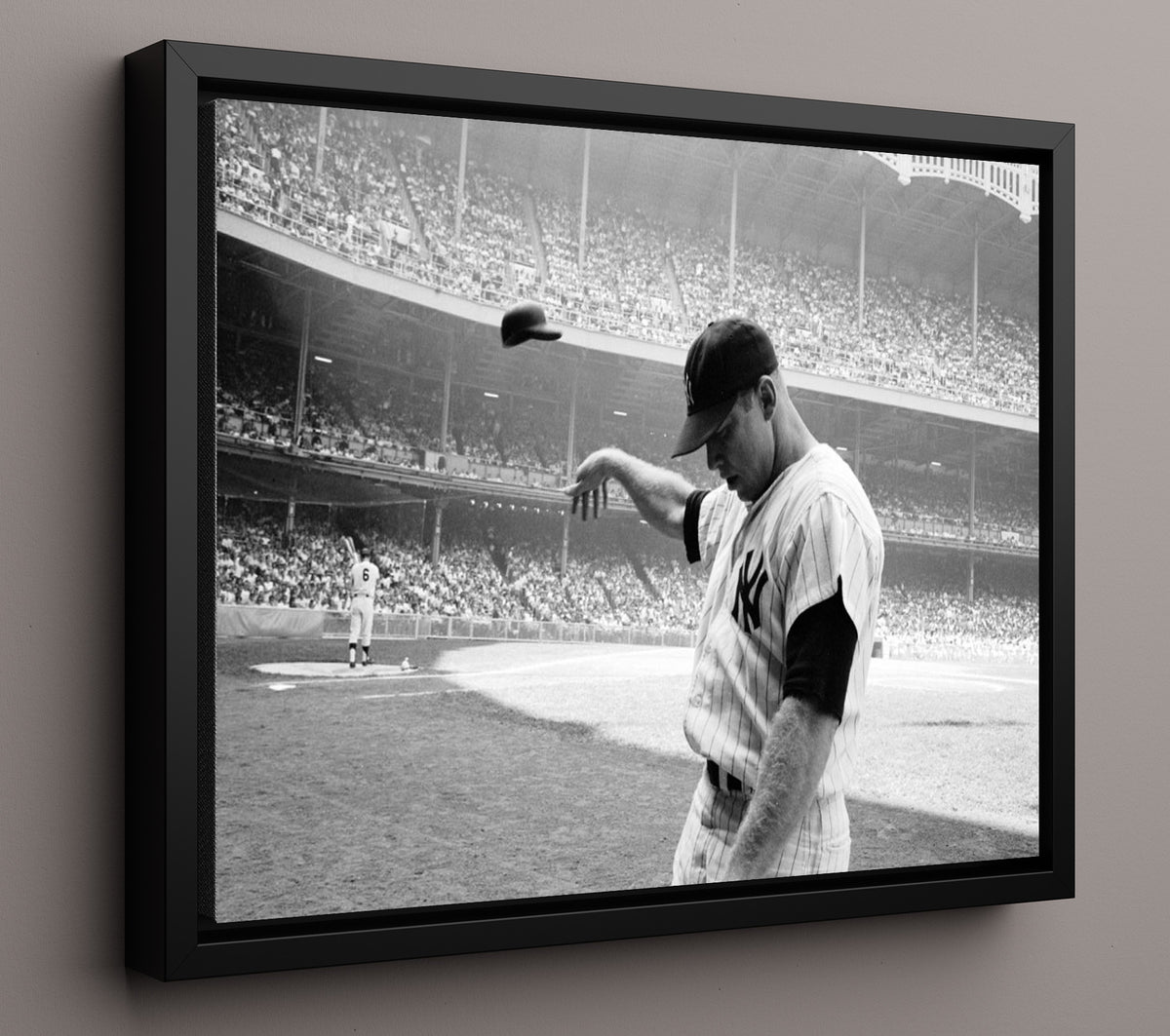 Mantle - Yankees Frustration at Yankee Stadium 1965 8x10 Framed Canvas baseball wall art