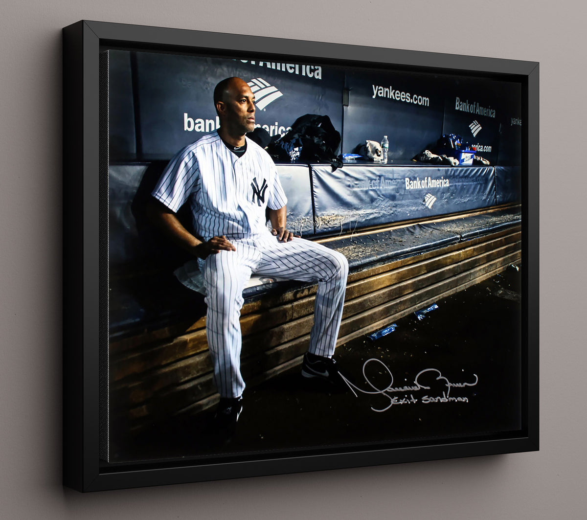 Mariano Rivera - Dugout Exit Sandman Signed 8x10 Framed Canvas baseball wall art