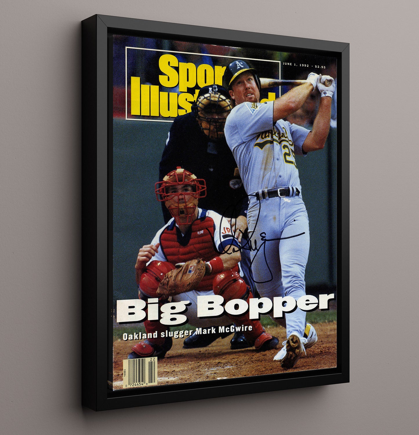 Mark McGwire - 1992 SI Cover Oakland Slugger Big Bopper 8x10 Framed Canvas baseball wall art