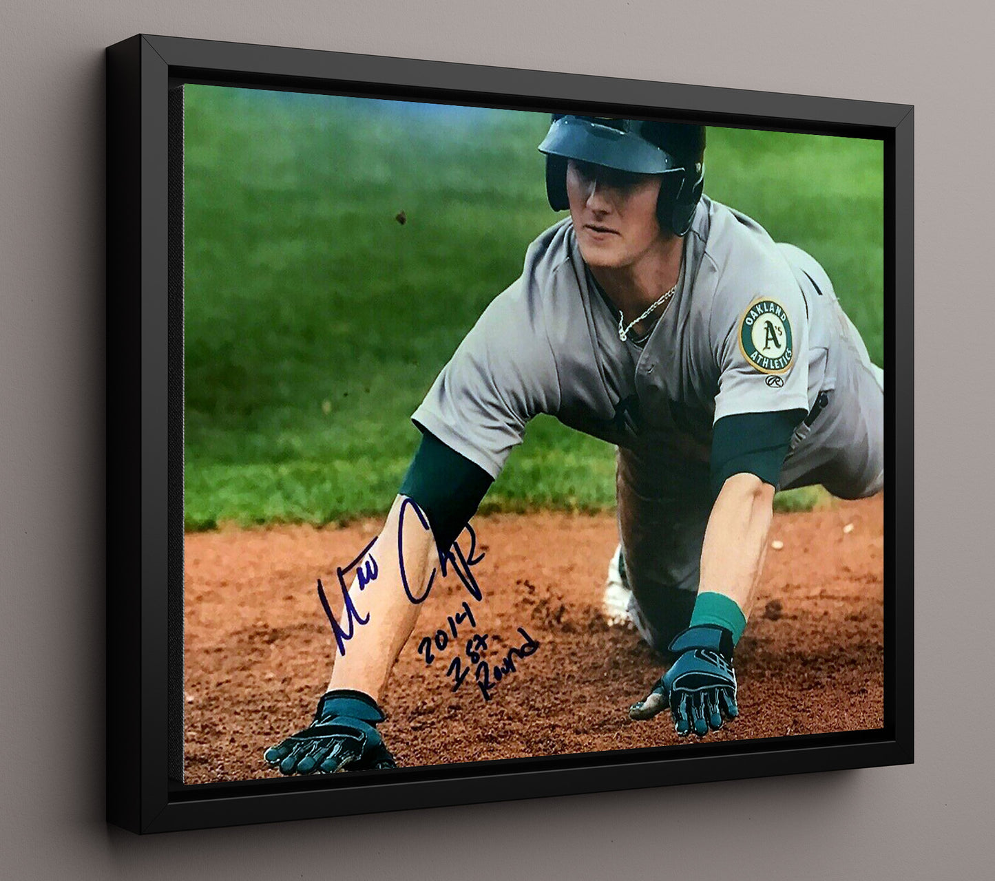 Matt Chapman - Diving Stop at Third 8x10 Framed Canvas baseball wall art