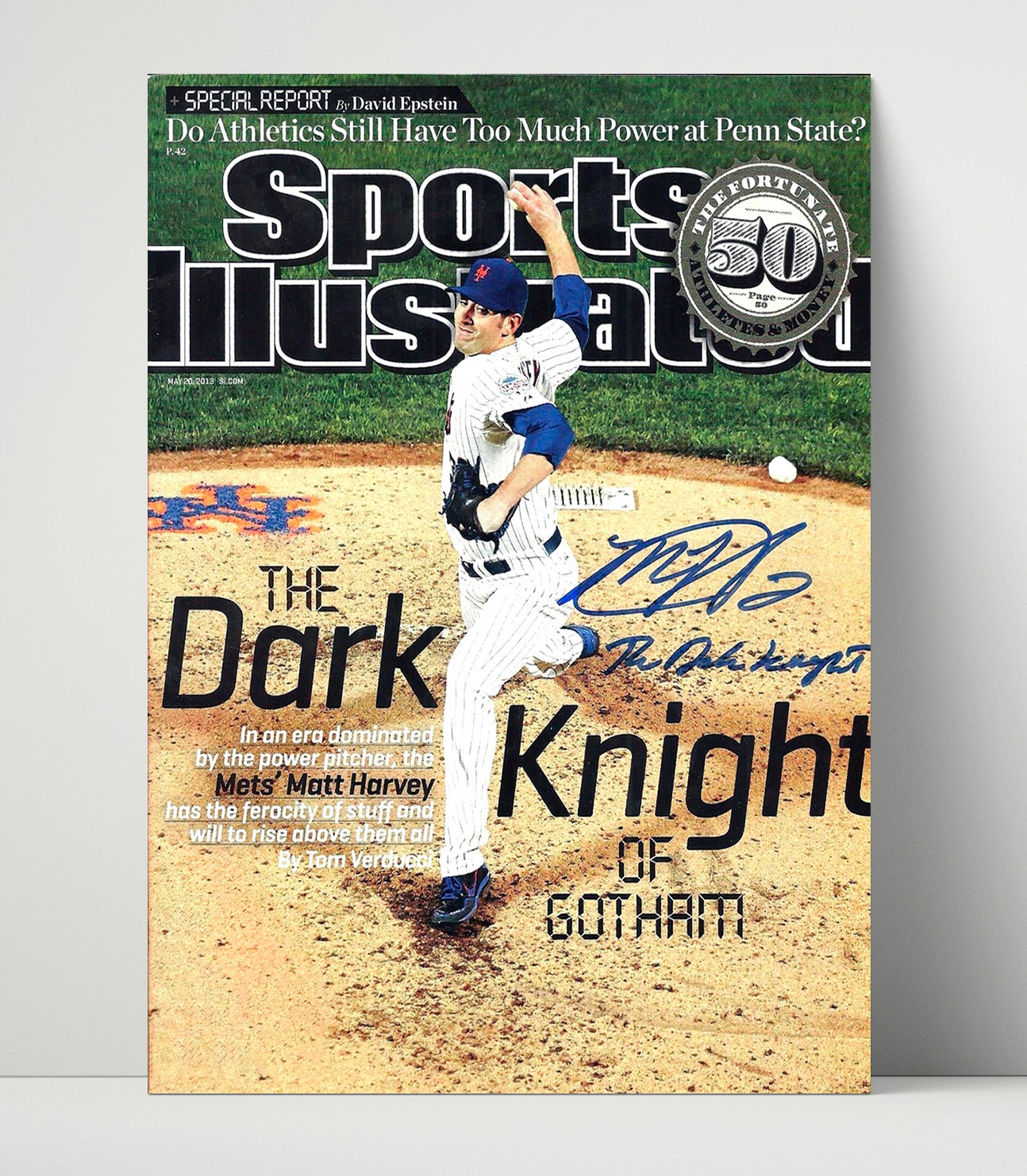 Matt Harvey - Mets ace Dark Knight feature SI Cover 2013 Baseball Wall Art 16x20 Unframed Print wall art print – Baseball Wall Art decor