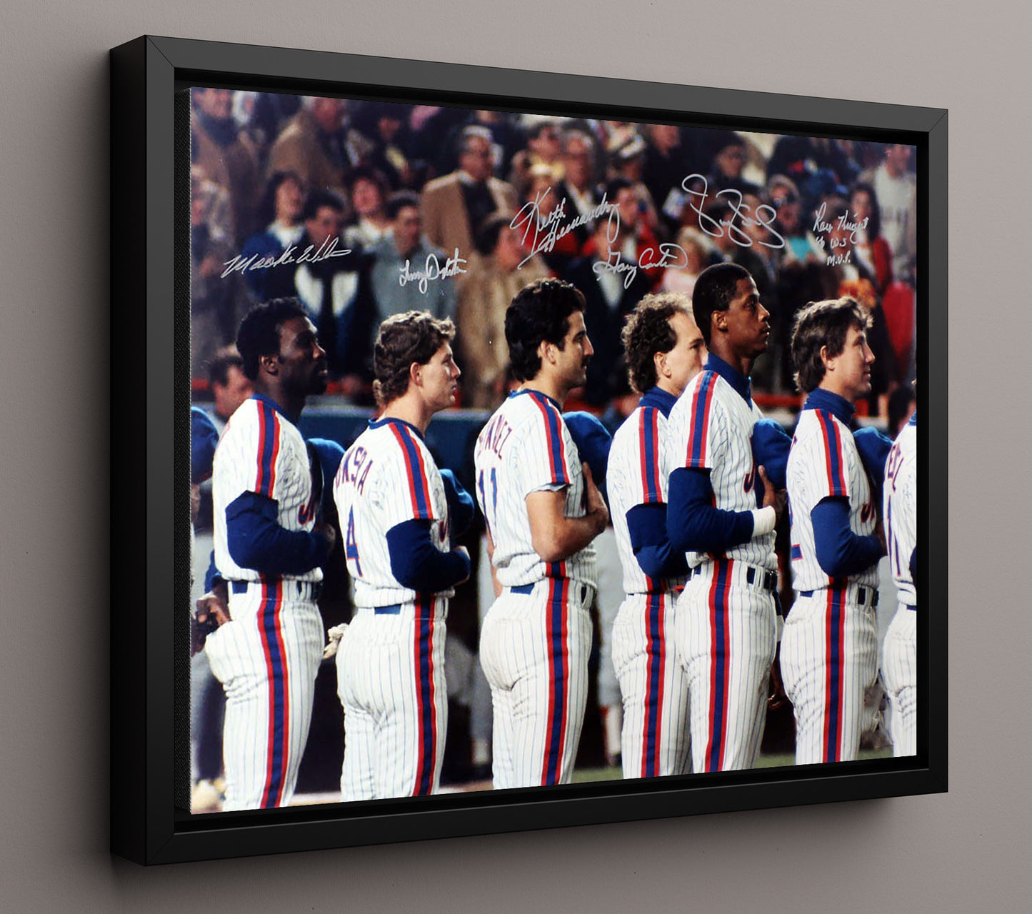 Mets Baseball - 1986 Championship Roll Call 8x10 Framed Canvas baseball wall art
