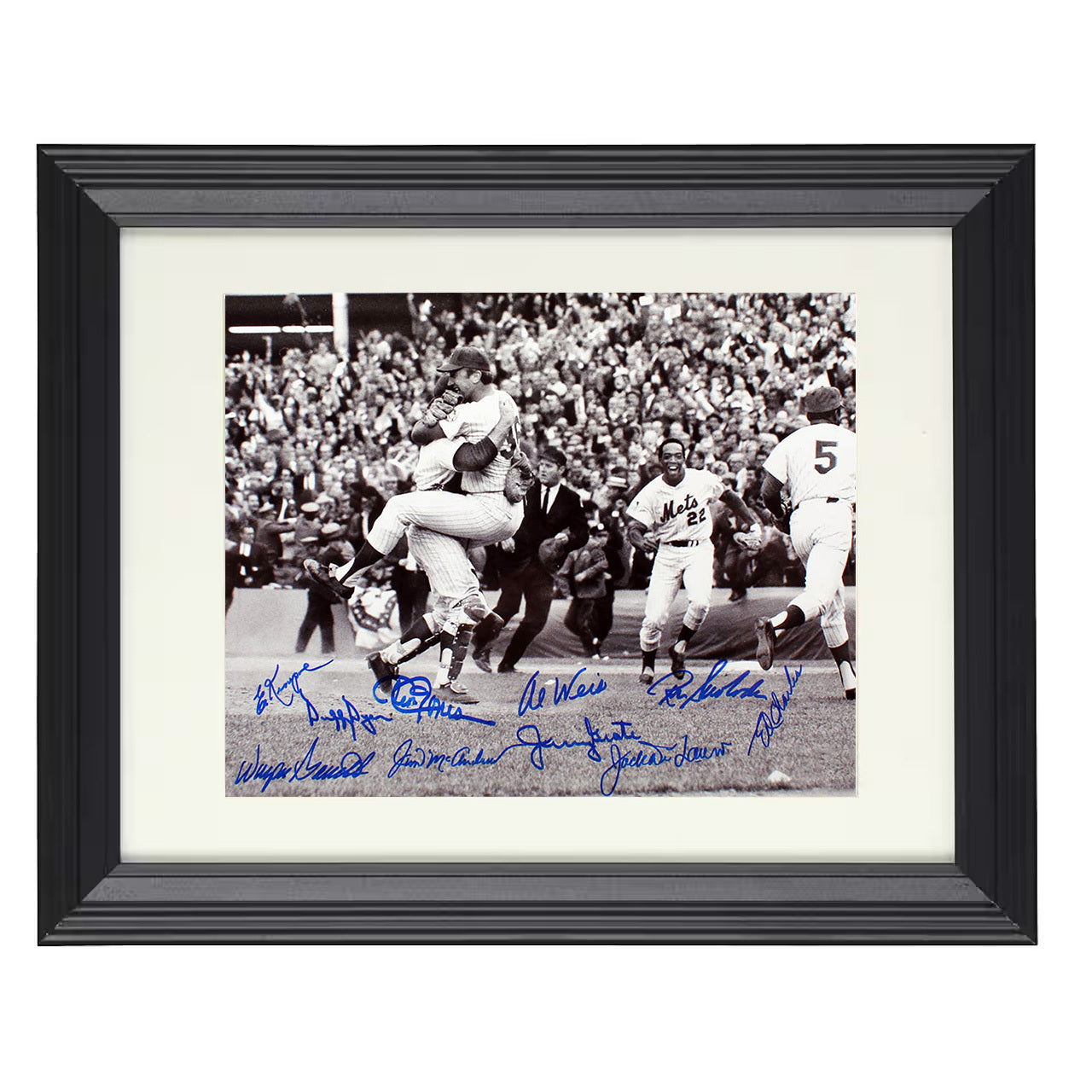Mets Baseball - Series Celebration 8x10 black beveled framed baseball wall art