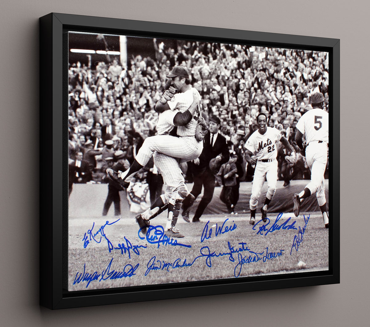 Mets Baseball - Series Celebration 8x10 Framed Canvas baseball wall art