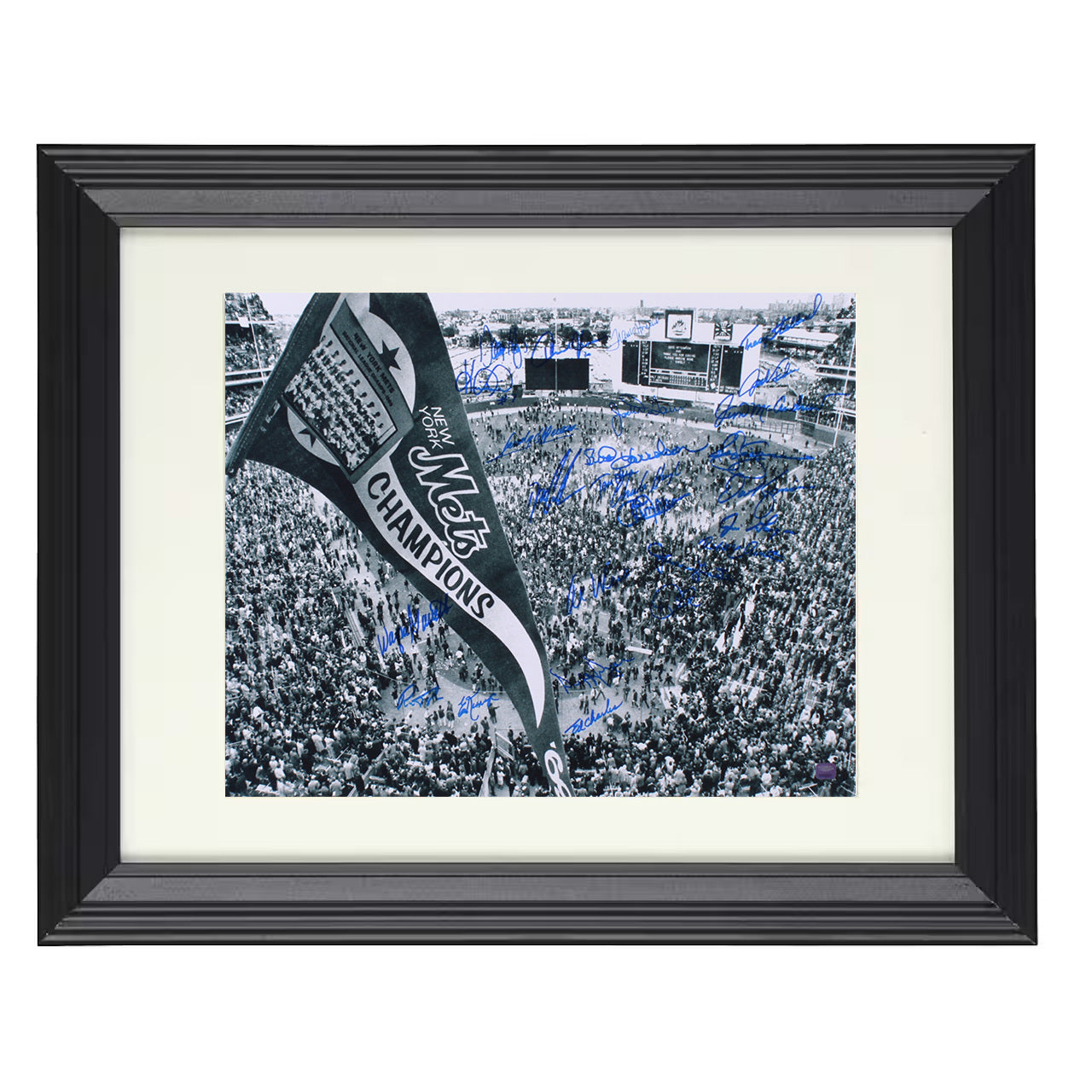 Mets Baseball - Series Championship Celebration 8x10 black beveled framed baseball wall art