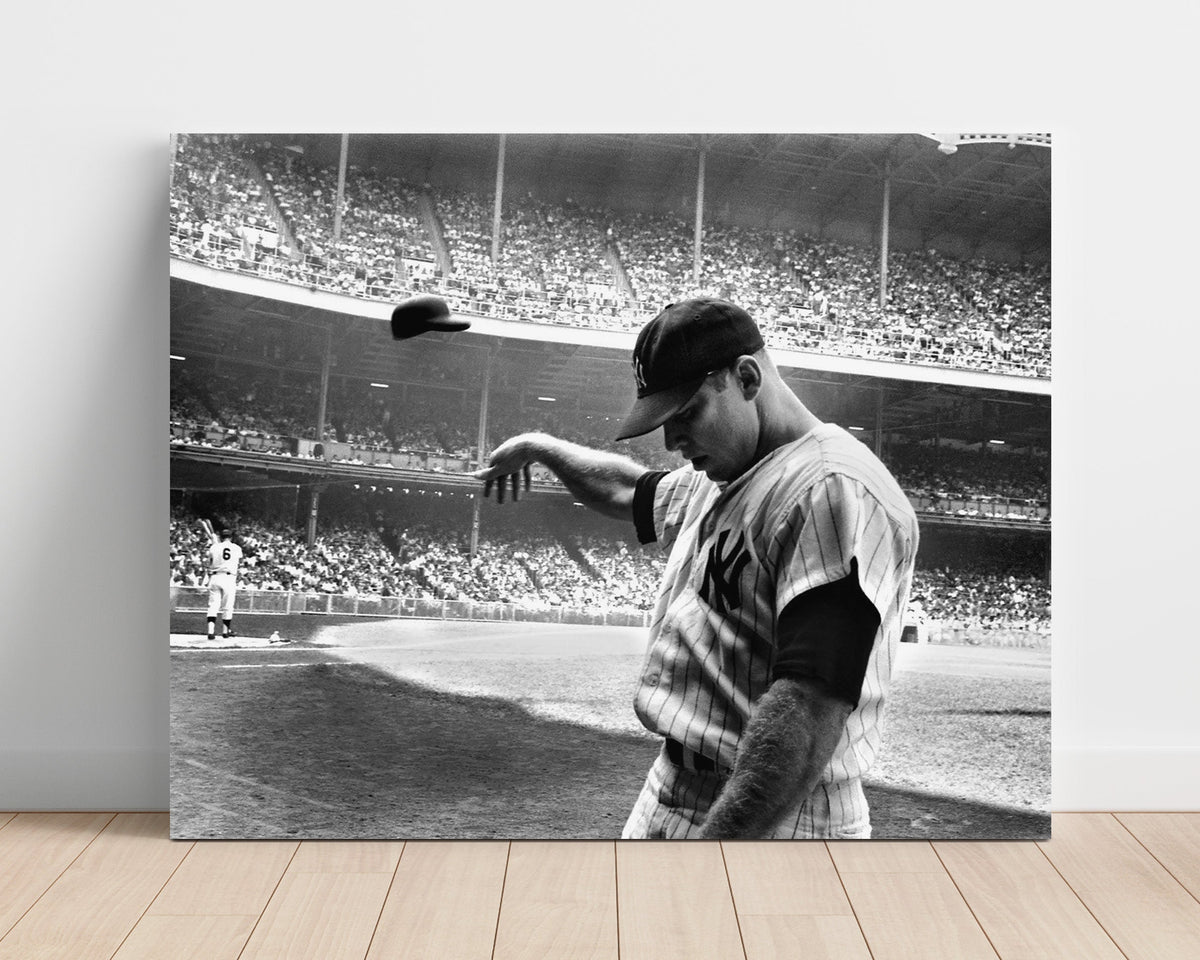 Mickey Mantle – Hat Toss at the Stadium unframed baseball poster print