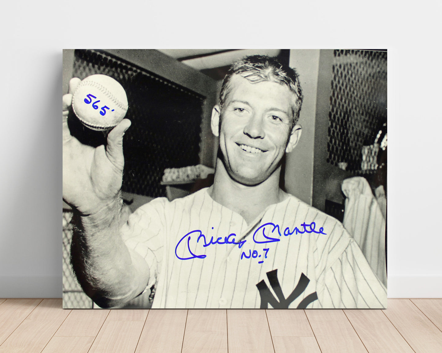 Mickey Mantle - Holding 565 Foot Home Run Ball Baseball Wall Art 16x20 Unframed Print wall art print – Baseball Wall Art decor