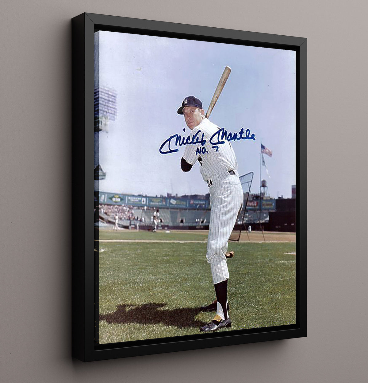 Mickey Mantle - New York Baseball Batting Stance Ready To Rake 8x10 Framed Canvas baseball wall art