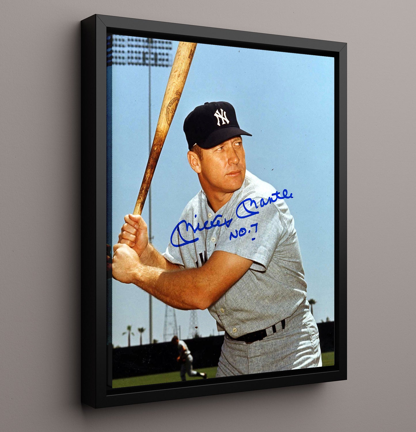 Mickey Mantle - New York Legend Pine Tar Bat 8x10 Framed Canvas baseball wall art
