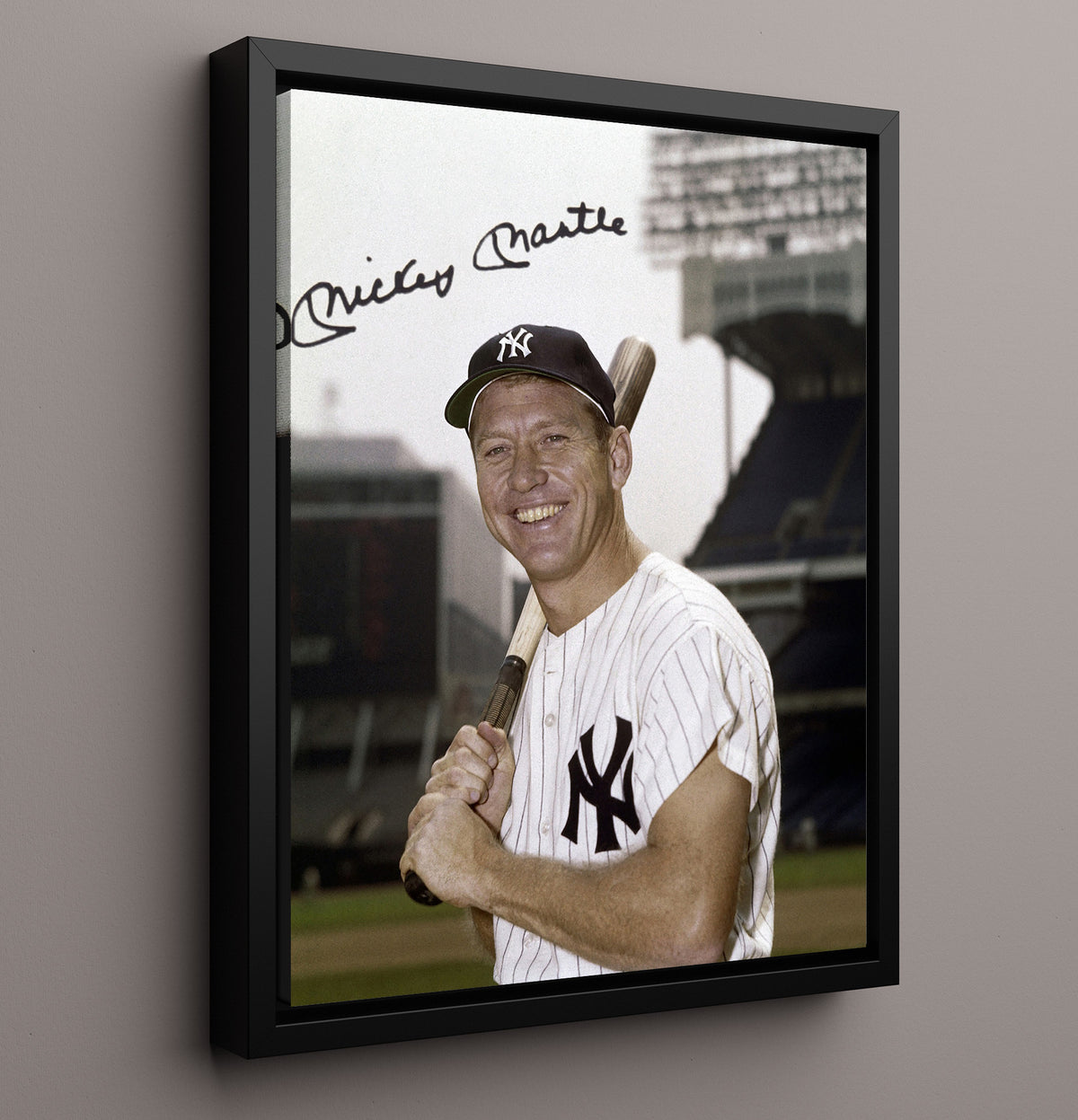Mickey Mantle - New York Legend Stadium 8x10 Framed Canvas baseball wall art