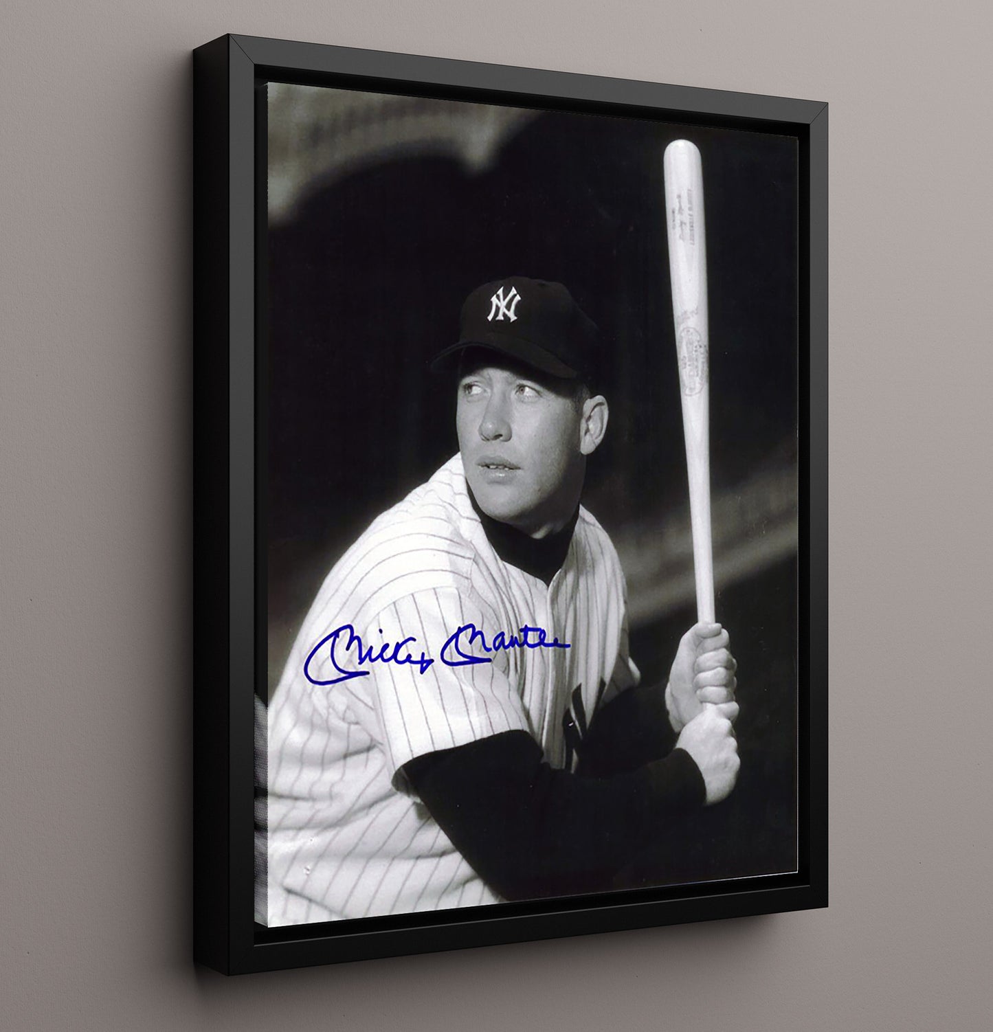 Mickey Mantle - New York Legend Vintage Batting Focus 8x10 Framed Canvas baseball wall art