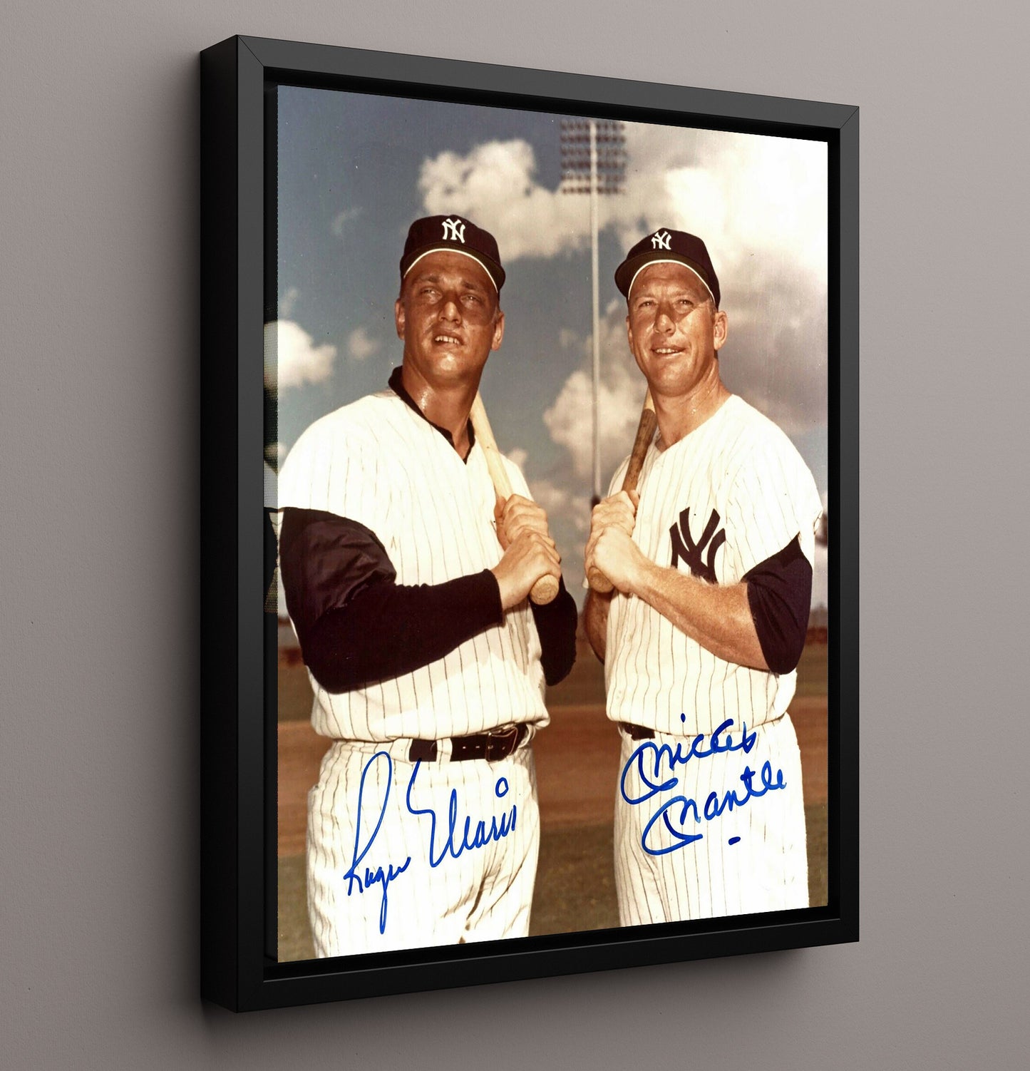 Mickey Mantle - New York Legends Spring Training With Maris 8x10 Framed Canvas baseball wall art