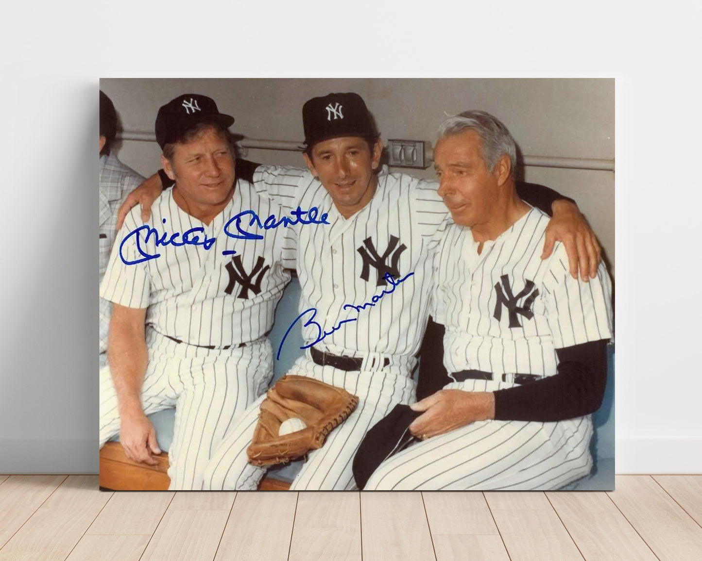 Mickey Mantle and Billy Martin - Yankees Dugout Era Baseball Wall Art 16x20 Unframed Print wall art print – Baseball Wall Art decor