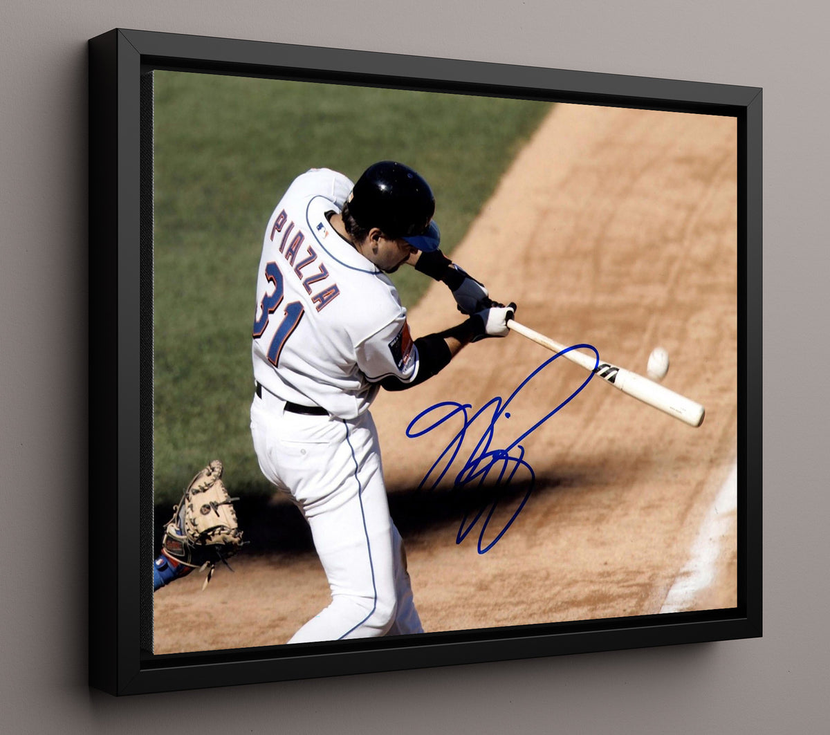 Mike Piazza - Contact at the Plate 8x10 Framed Canvas baseball wall art