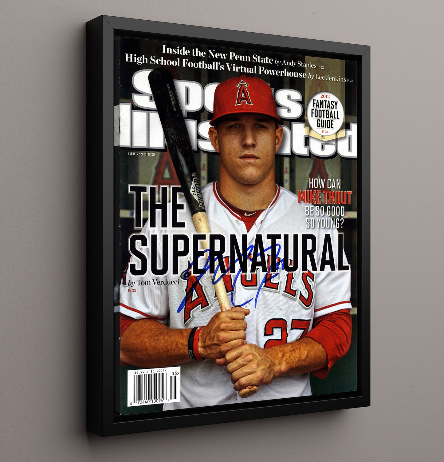 Mike Trout - Angels slugger feature SI Cover 2012 8x10 Framed Canvas baseball wall art