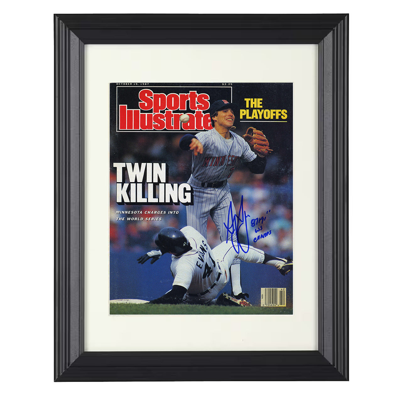 Minnesota Twins - SI Twin Killing playoff play 1987 8x10 black beveled framed baseball wall art