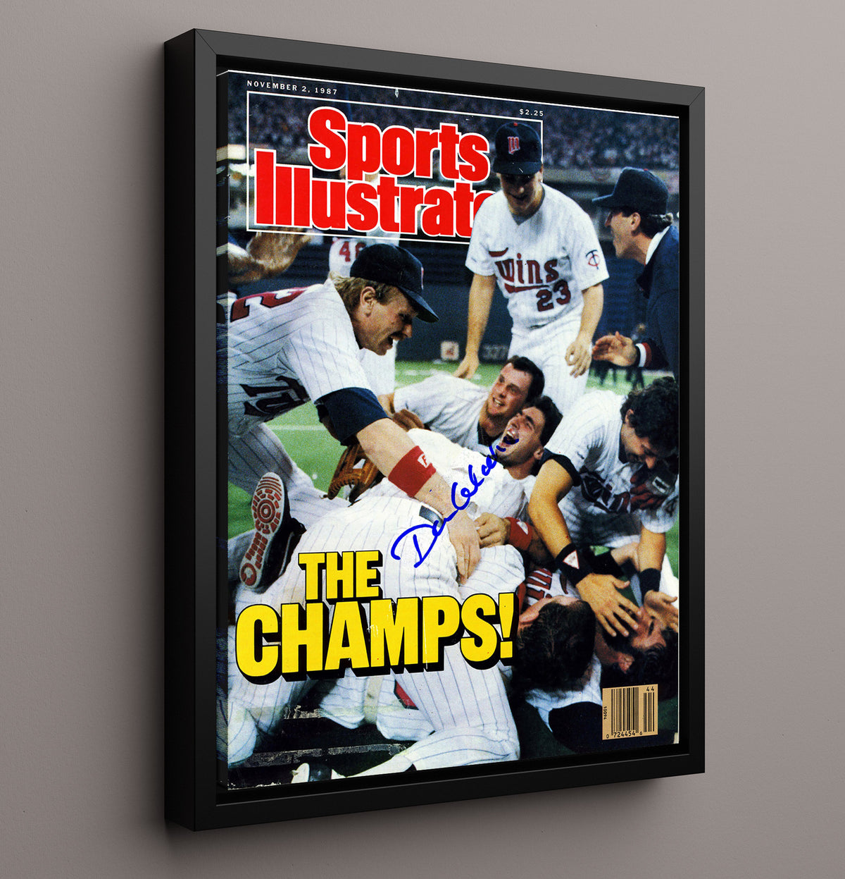 Minnesota Baseball - SI World Champs celebration pileup 1987 8x10 Framed Canvas baseball wall art