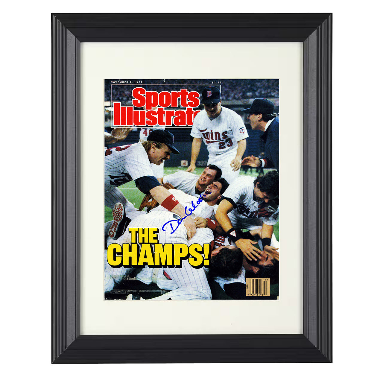 Minnesota Twins - SI World Champs celebration pileup 1987 8x10 black beveled framed baseball wall art