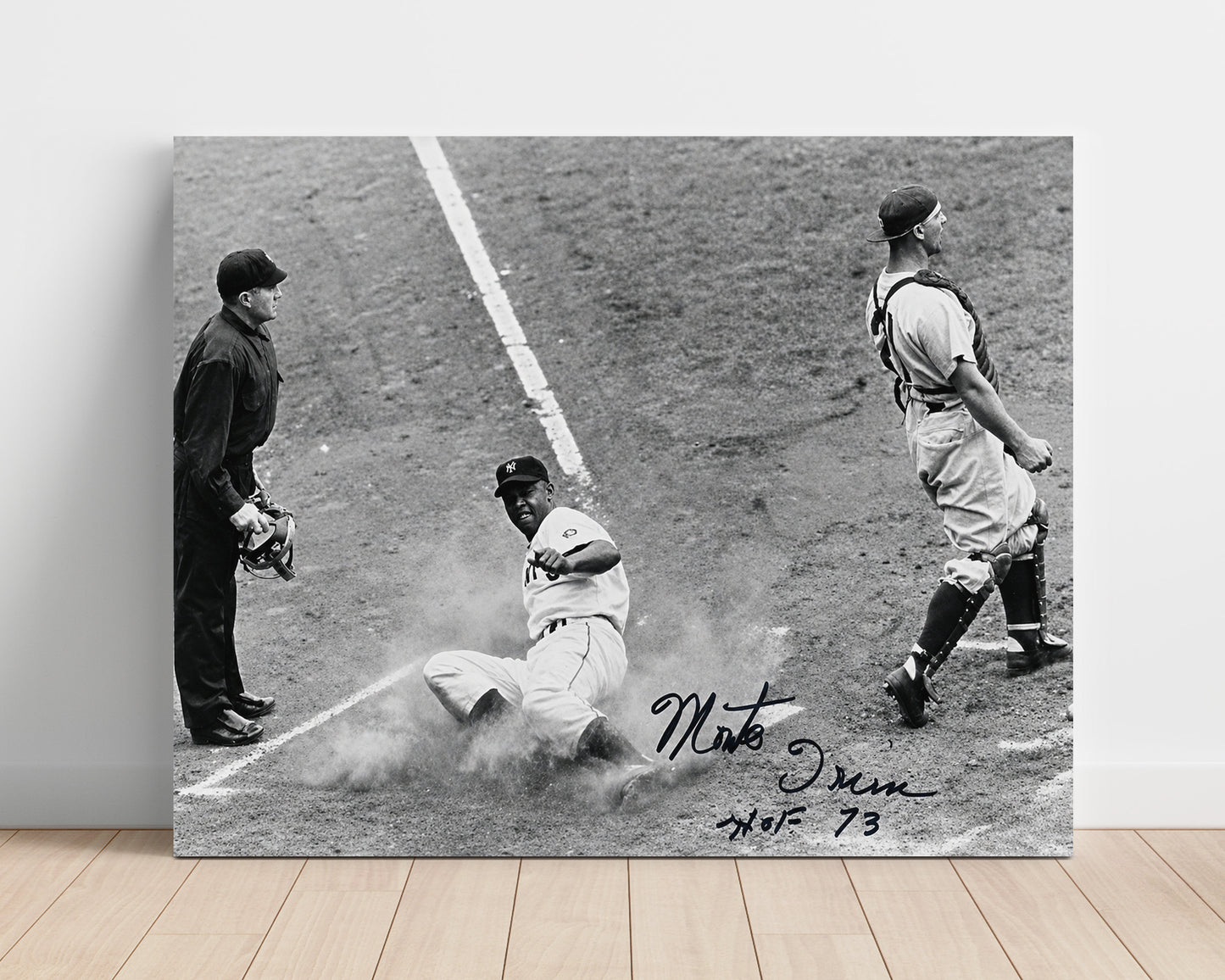 Monte Irvin - Headfirst Slide Baseball Wall Art 16x20 Unframed Print wall art print – Baseball Wall Art decor