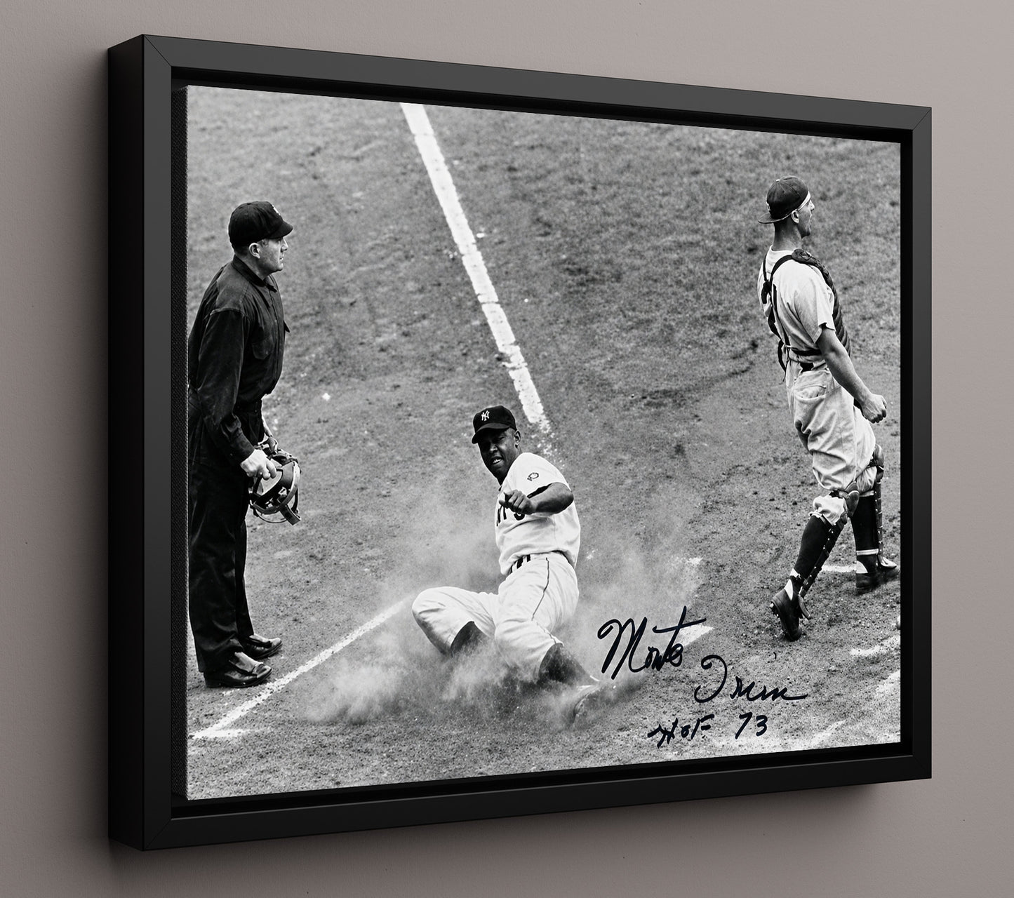 Monte Irvin - Headfirst Slide 8x10 Framed Canvas baseball wall art