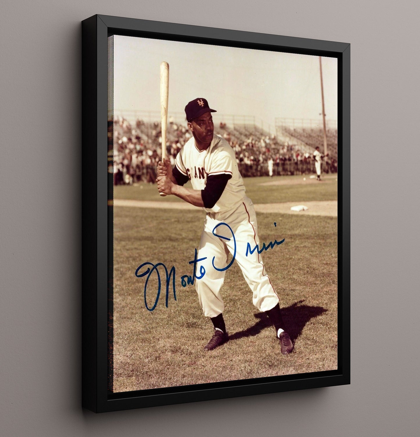 Monte Irvin - New York Baseball Spring Training Stance 8x10 Framed Canvas baseball wall art