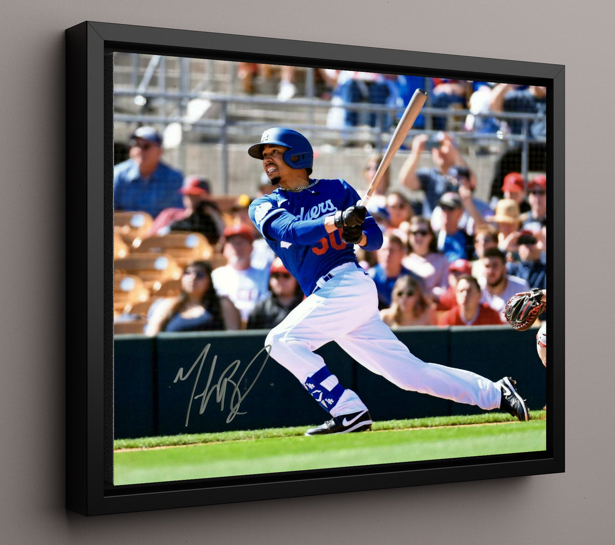 Mookie Betts - Dodgers Power Swing 8x10 Framed Canvas baseball wall art