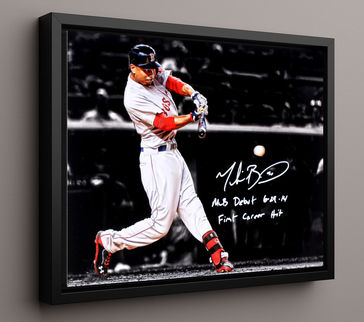 Mookie Betts - First Career Hit 8x10 Framed Canvas baseball wall art