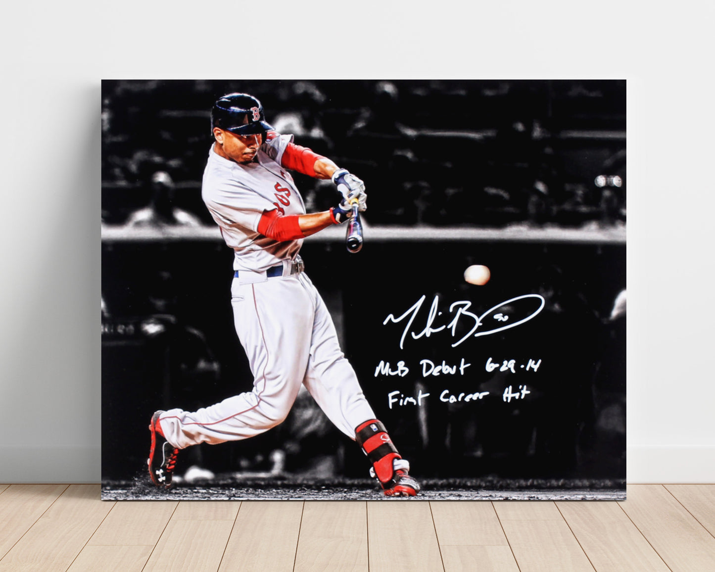 Mookie Betts - First Career Hit Baseball Wall Art 16x20 Unframed Print wall art print – Baseball Wall Art decor