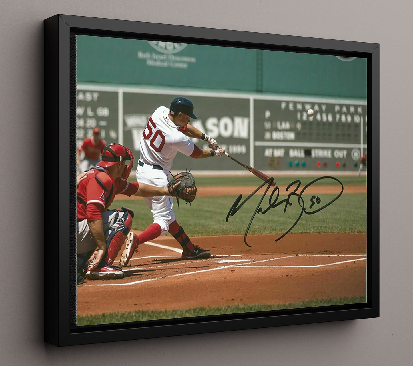 Mookie Betts - Making Contact 8x10 Framed Canvas baseball wall art