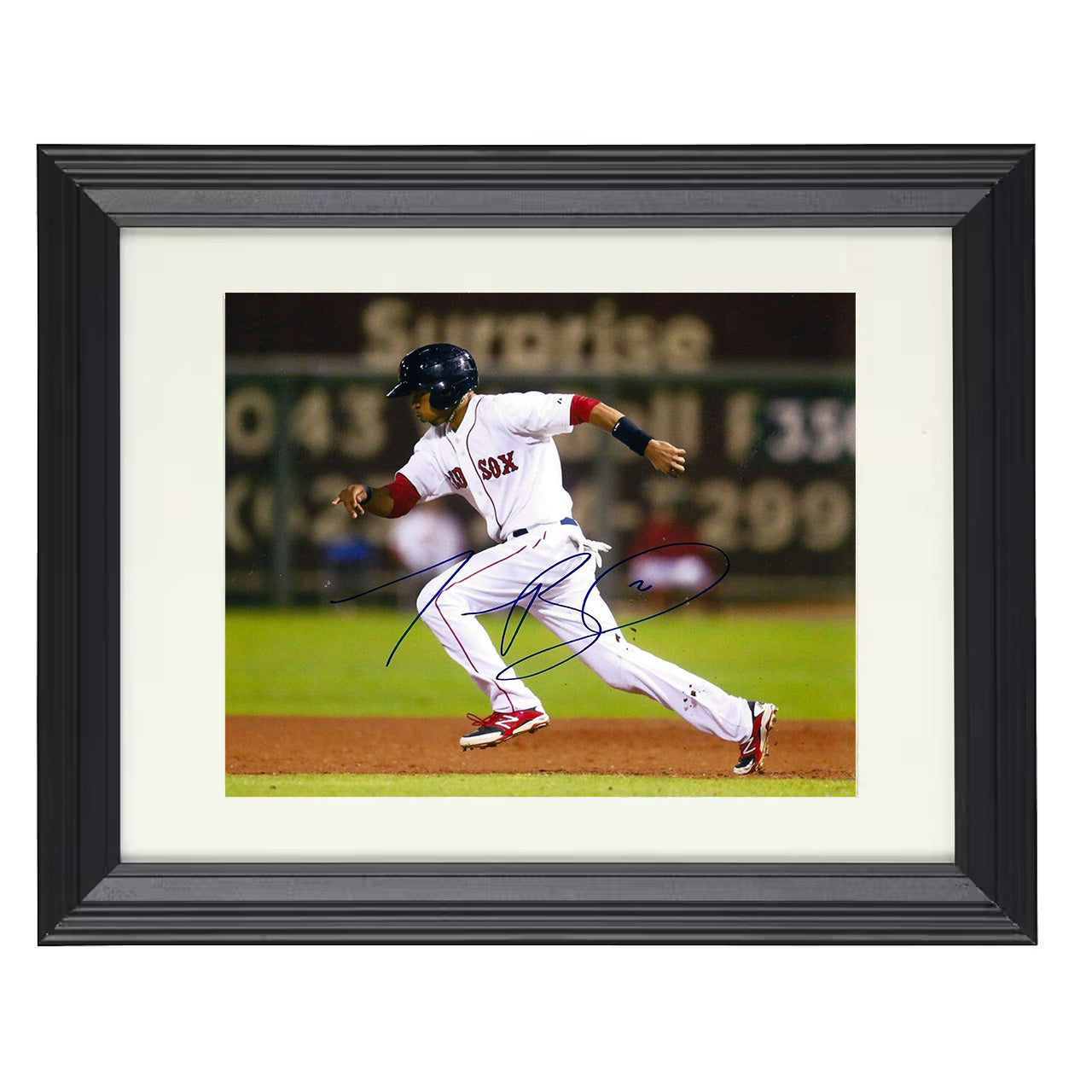 Mookie Betts - Rounding the Bases 8x10 black beveled framed baseball wall art