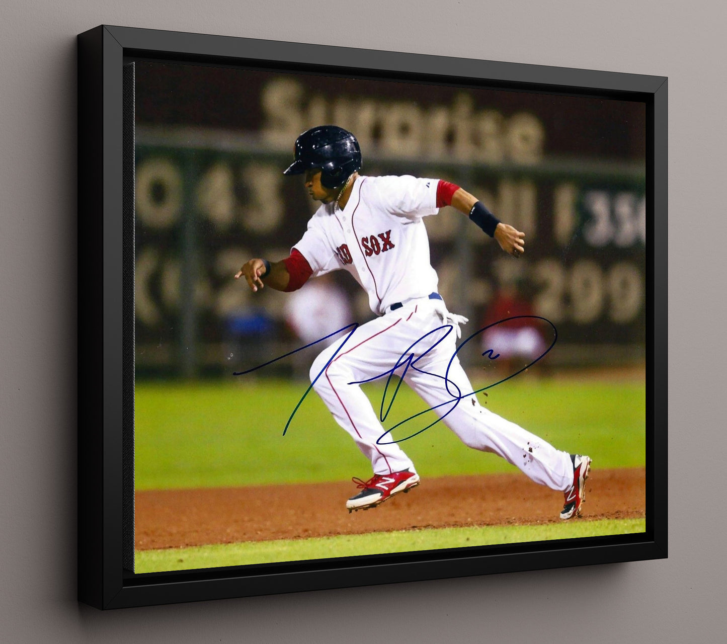 Mookie Betts - Rounding the Bases 8x10 Framed Canvas baseball wall art