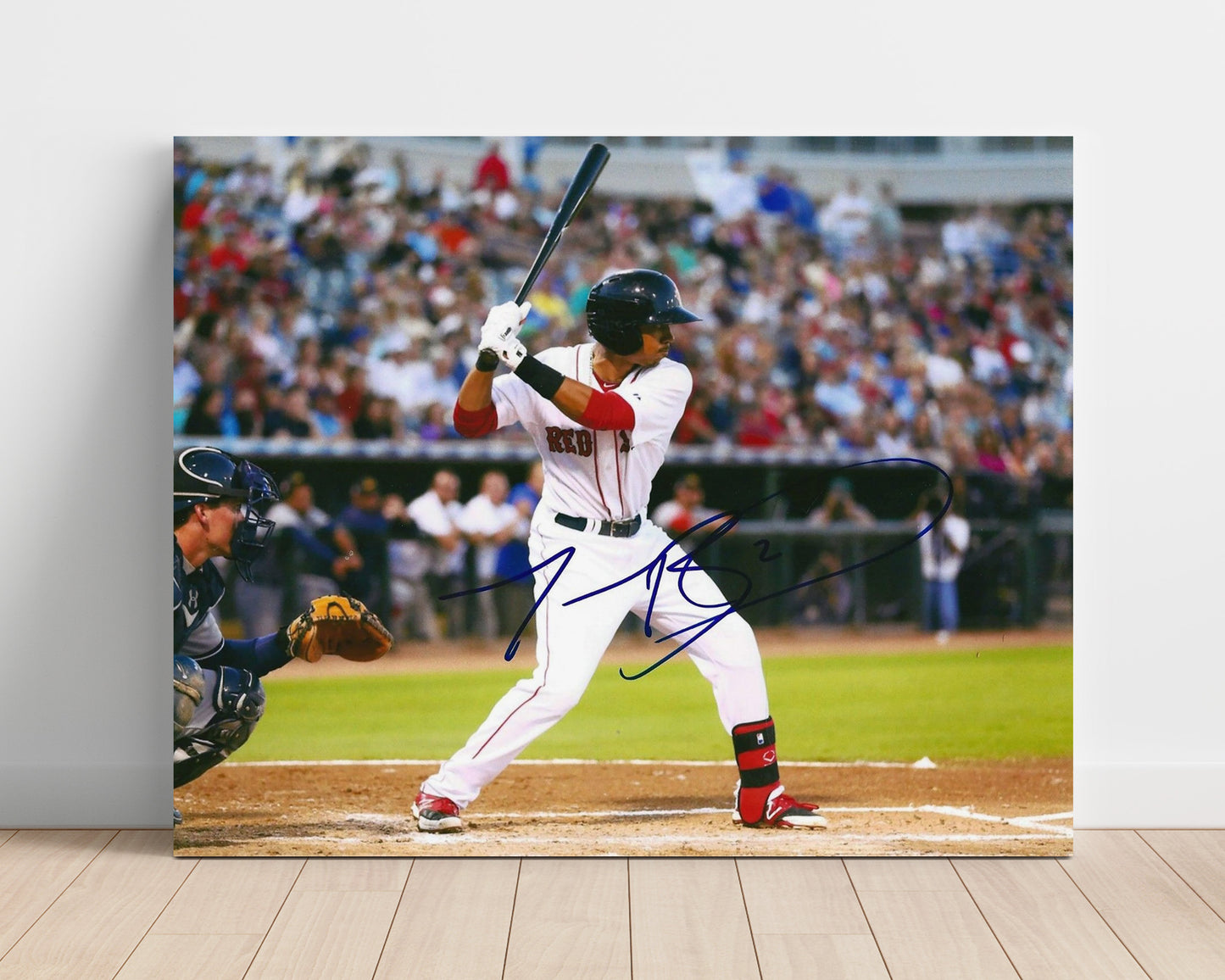 Mookie Betts - Set at the Plate Baseball Wall Art 16x20 Unframed Print wall art print – Baseball Wall Art decor