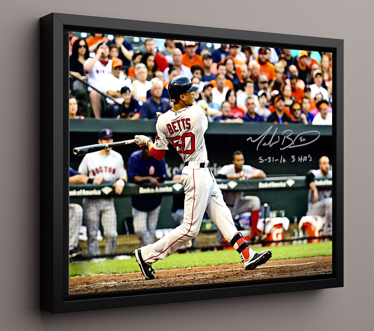Mookie Betts - Three Home Run Game 8x10 Framed Canvas baseball wall art
