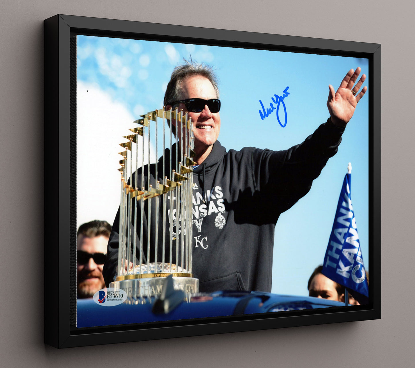 Ned Yost - Championship Trophy Celebration 8x10 Framed Canvas baseball wall art