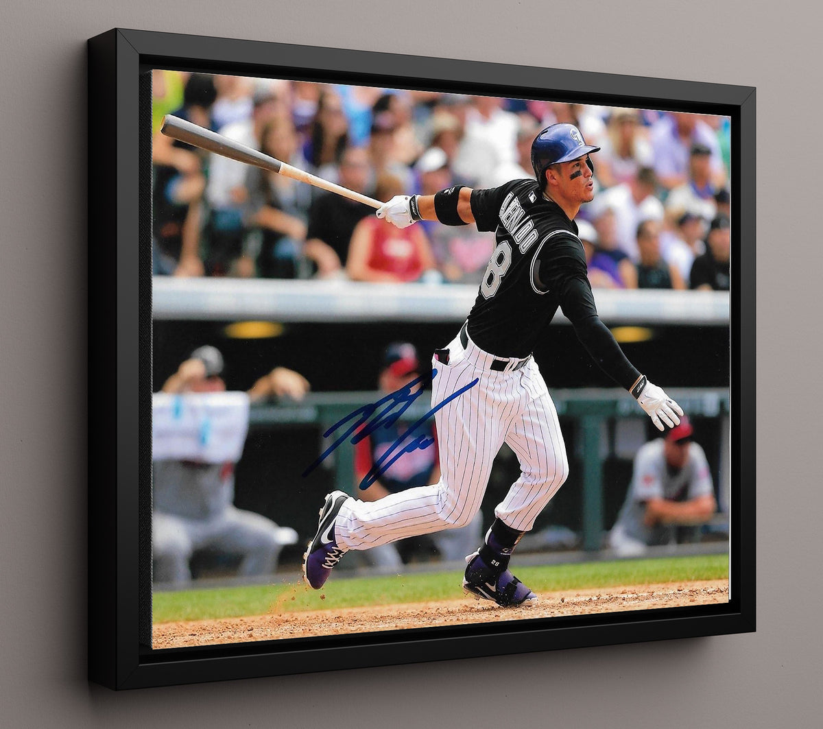 Nolan Arenado - Strong Throw Across Diamond 8x10 Framed Canvas baseball wall art