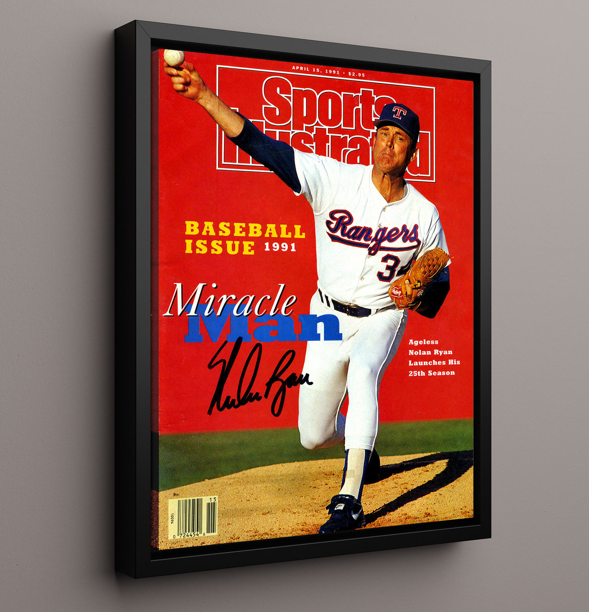 Nolan Ryan - Miracle Man Windup SI Cover 1991 8x10 Framed Canvas baseball wall art