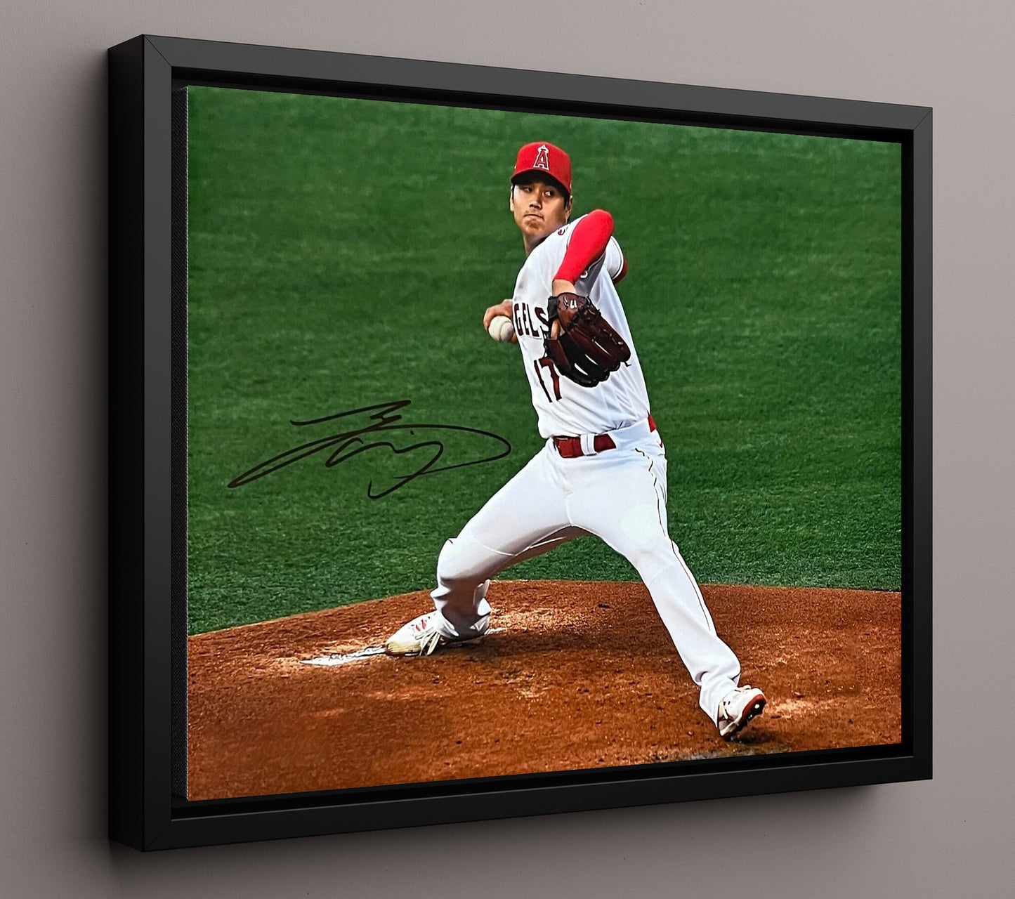 Ohtani pitching - Pitching 8x10 Framed Canvas baseball wall art