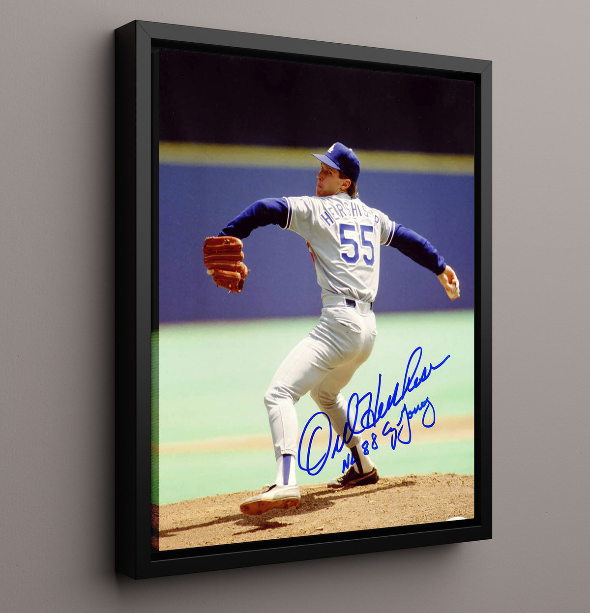 Orel Hershiser - Los Angeles Legend NL Cy Young 1988 Pitch 8x10 Framed Canvas baseball wall art