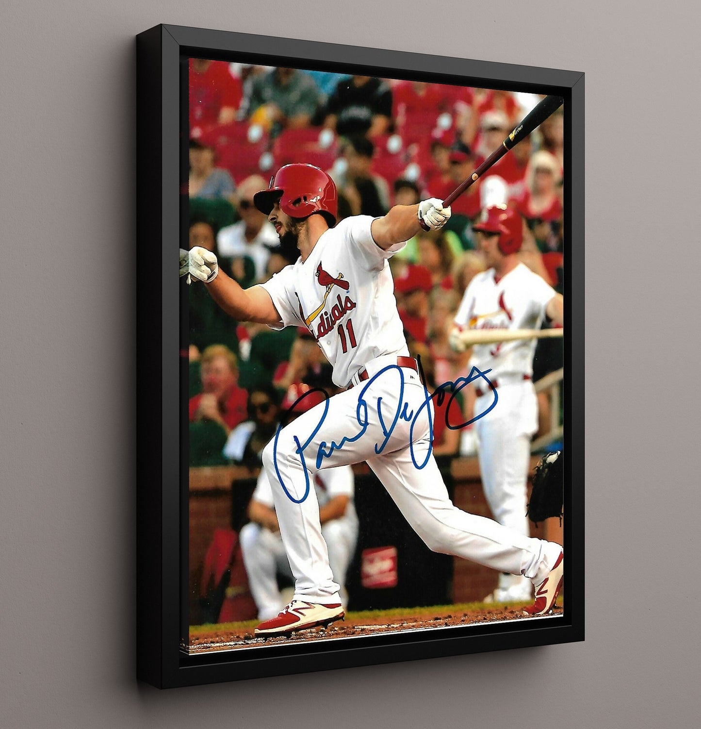 Paul DeJong - St Louis Baseball Field Action 8x10 Framed Canvas baseball wall art