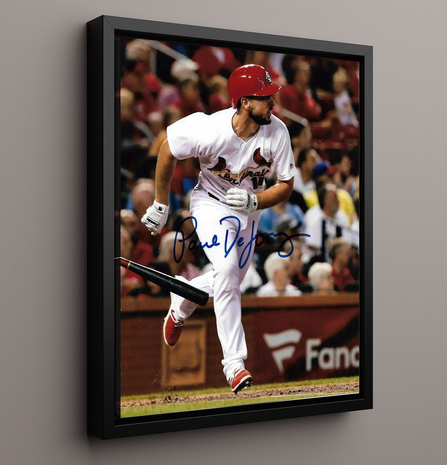 Paul DeJong - St Louis Baseball Infield Sprint Action 8x10 Framed Canvas baseball wall art