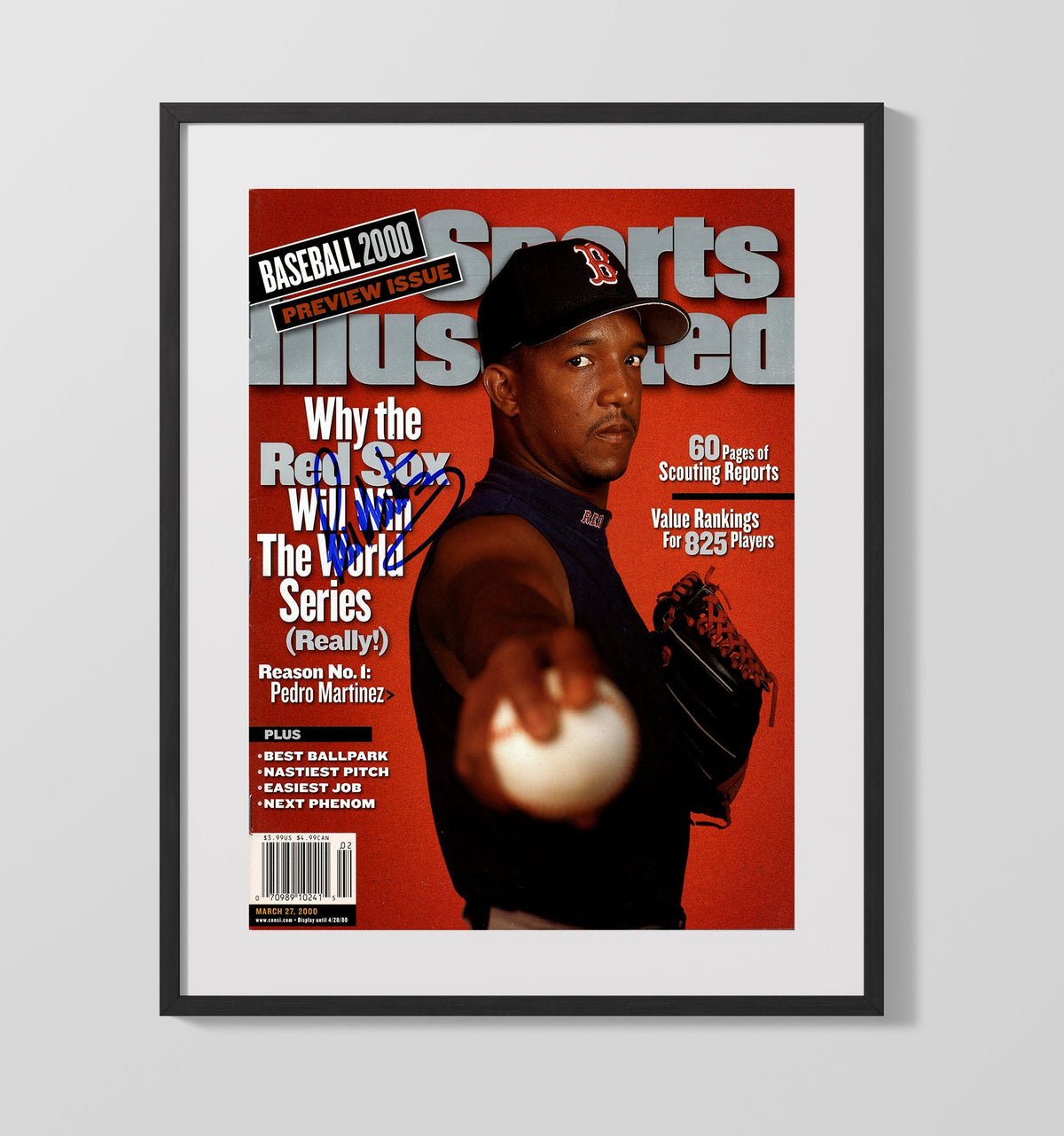 Pedro Martinez - Why the Red Sox Will Win SI Cover 2000 16x20 Gallery Frame baseball wall art