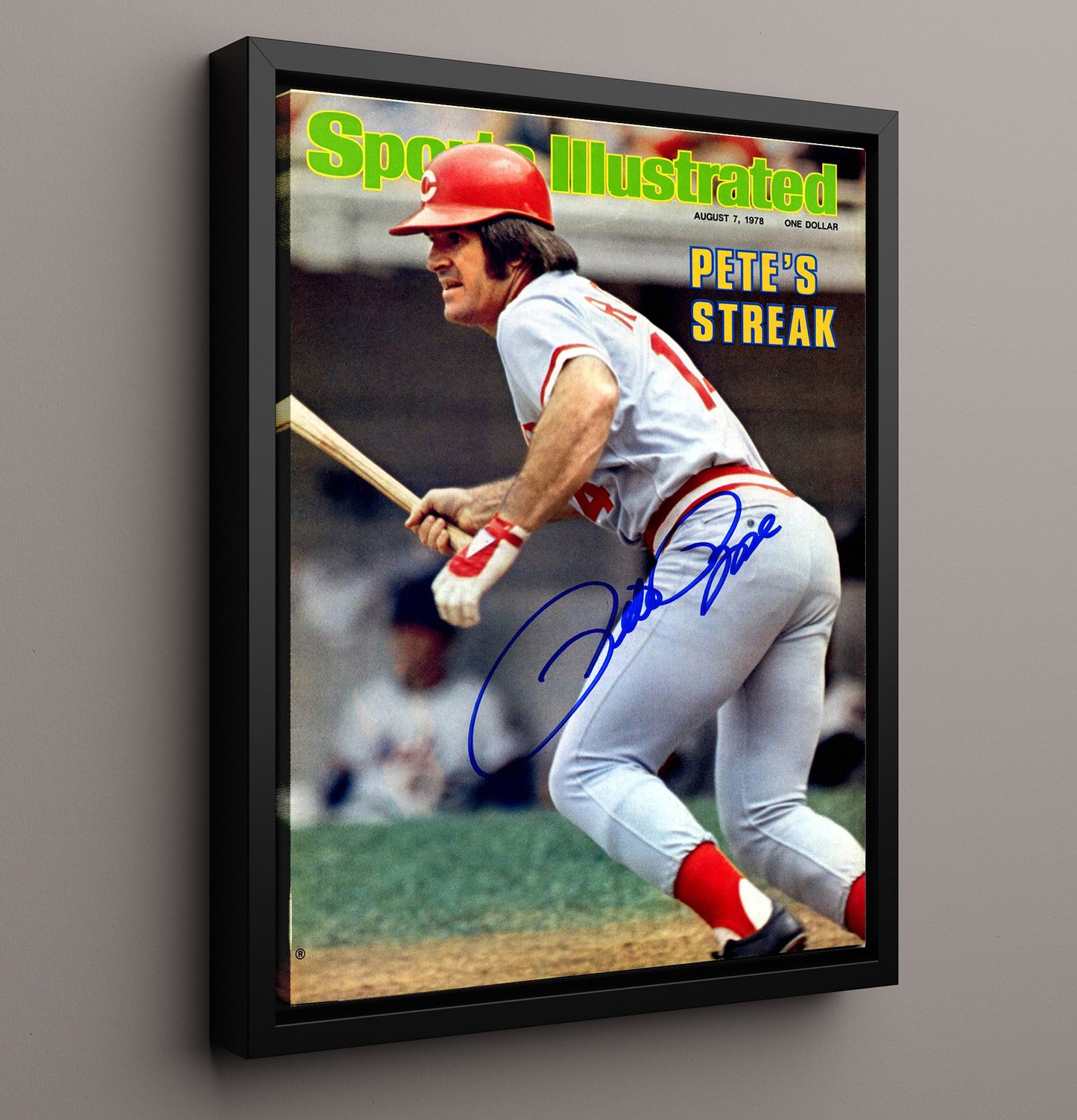 Pete Rose - Cincinnati Baseball Petes Streak 1978 SI Cover 8x10 Framed Canvas baseball wall art