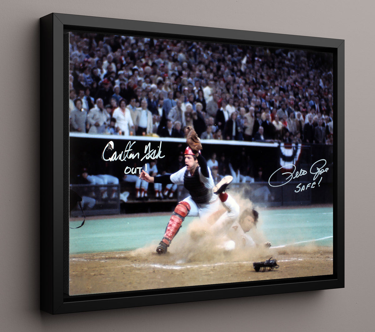 Pete Rose Safe Or Out - Action 8x10 Framed Canvas baseball wall art