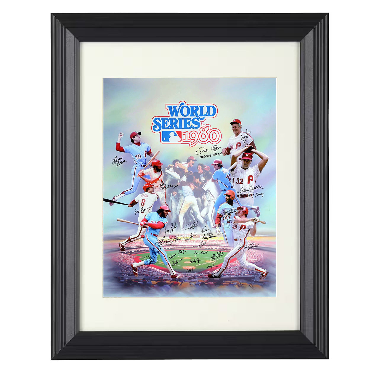 Philadelphia Baseball - 1980 Series Champions Spotlight 8x10 black beveled framed baseball wall art