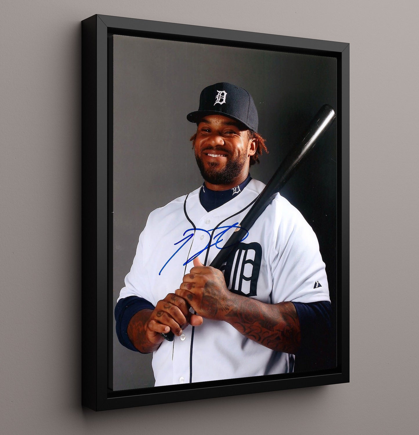 Prince Fielder - Tigers Batting Pose Signed 8x10 Framed Canvas baseball wall art